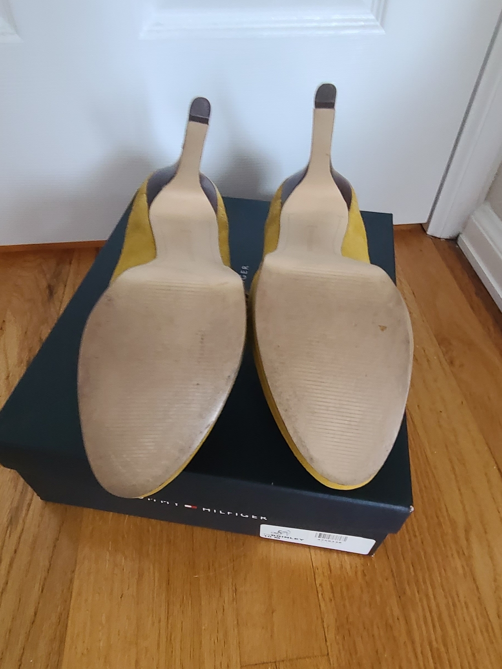 Tommy Hilfiger Yellow Suede Pointed Toe Stiletto Pumps